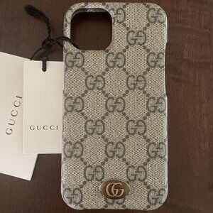 NWT Gucci GG Supreme  iPhone 14 Case Beige 753609